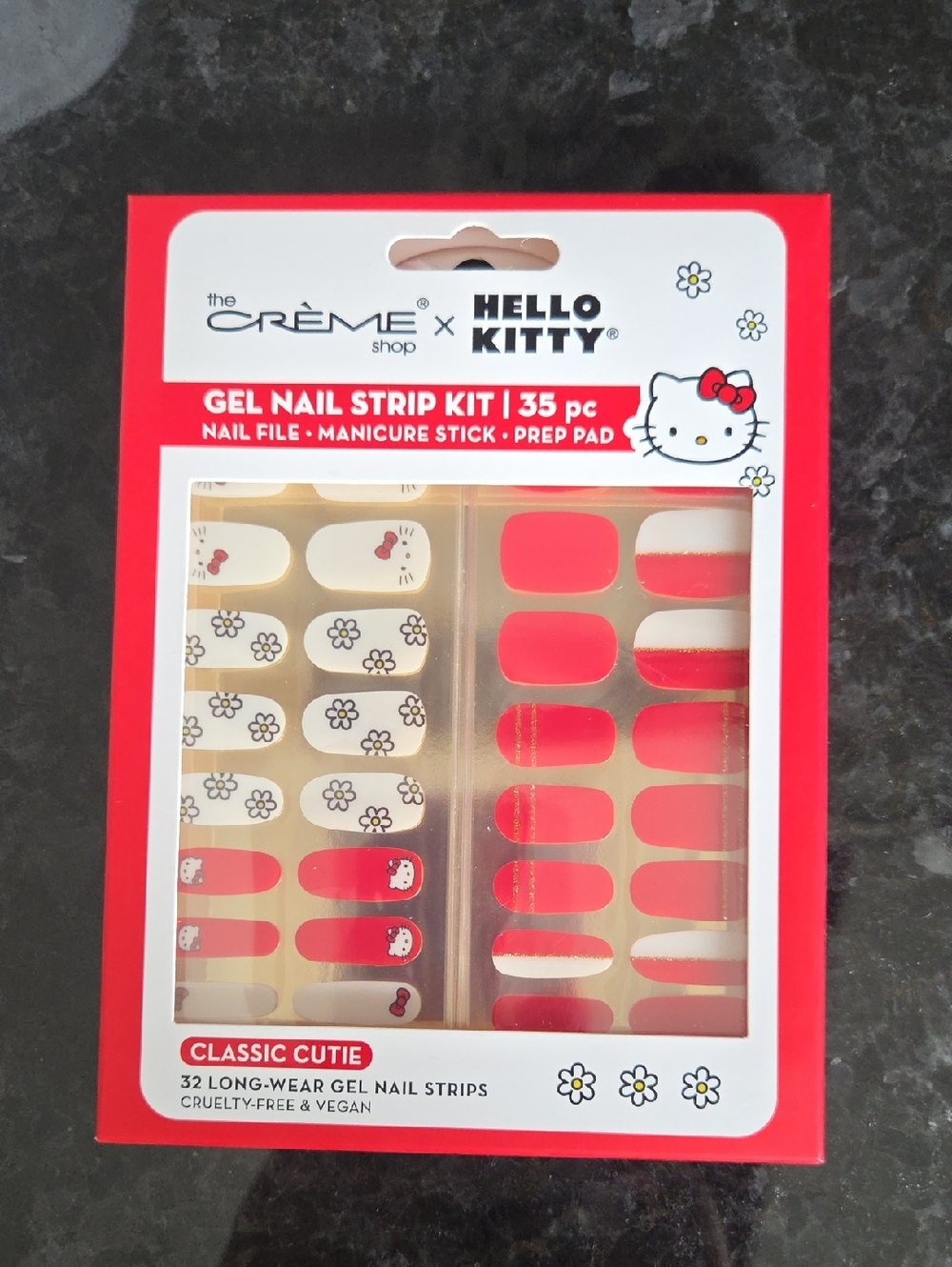 Hello Kitty x The Crème Shop Red Gel Nail Strip Kit - Classic Cutie NWT
